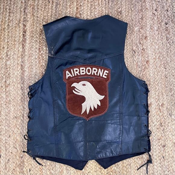 Vintage 90s leather biker vest - Picture 1 of 7